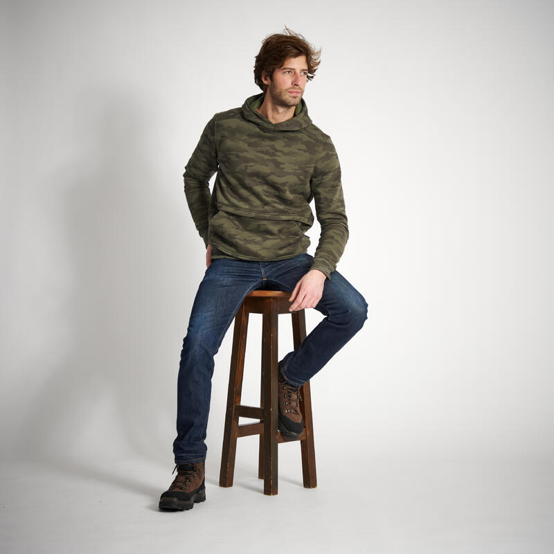 Erkek Kamuflaj Kapüşonlu Sweatshirt - Avcılık ve Doğa Gözlemi - 500