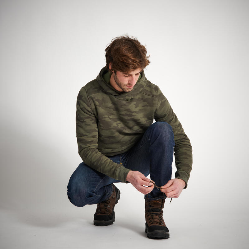 Erkek Kamuflaj Kapüşonlu Sweatshirt - Avcılık ve Doğa Gözlemi - 500