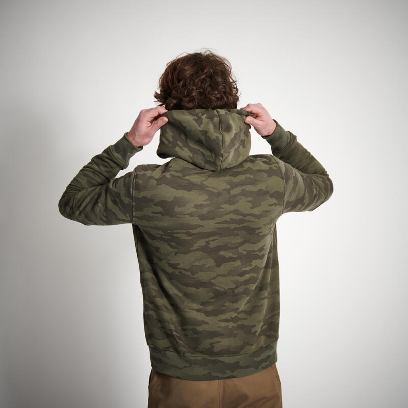 Erkek Kamuflaj Kapüşonlu Sweatshirt - Avcılık ve Doğa Gözlemi - 500