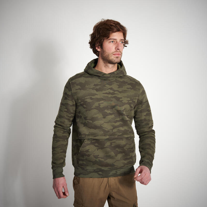Erkek Kamuflaj Kapüşonlu Sweatshirt - Avcılık ve Doğa Gözlemi - 500