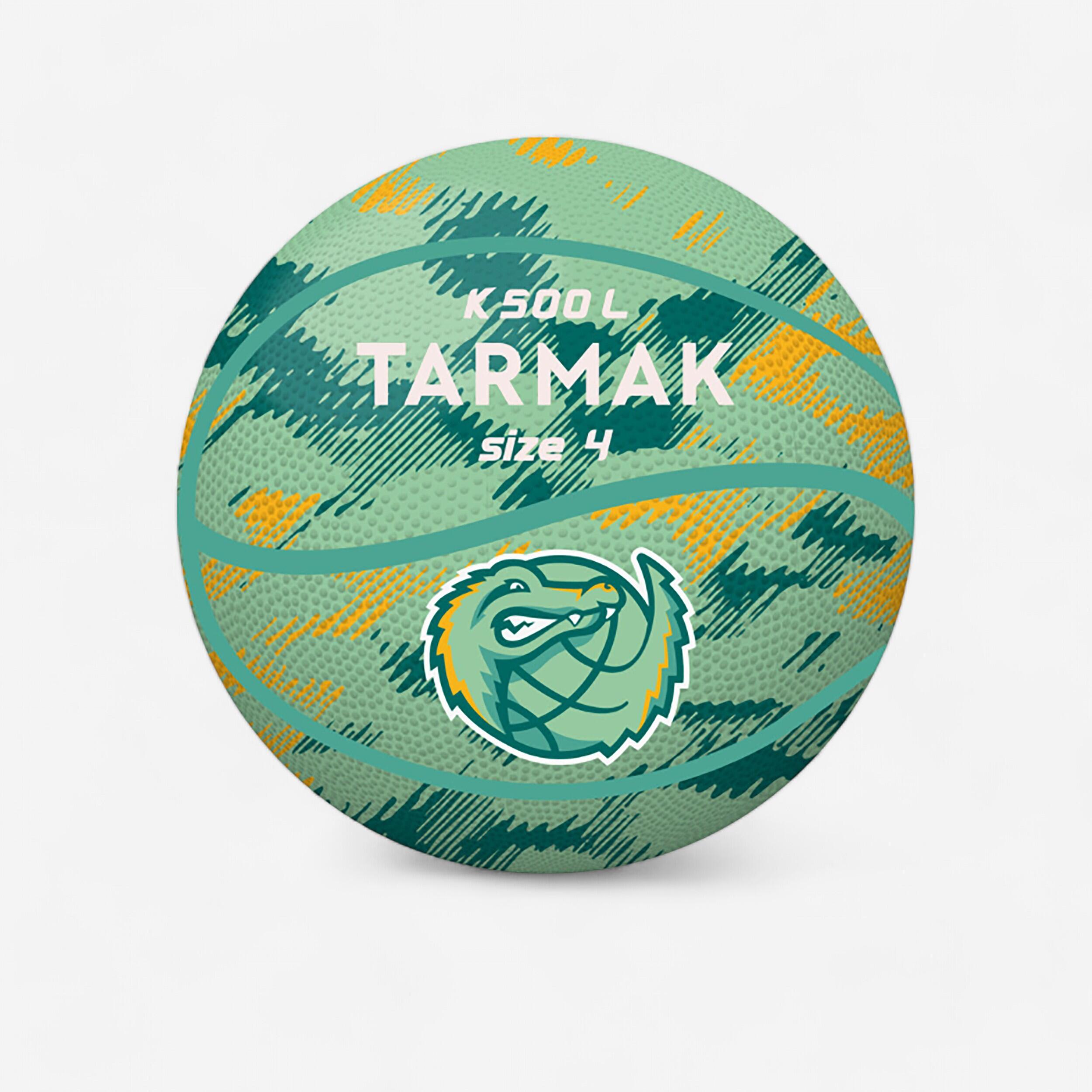 TARMAK Kids' Size 4 Basketball K500 - Green/Turquoise