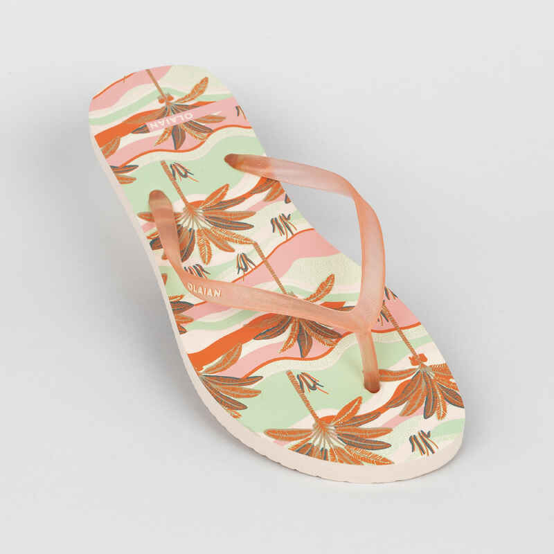 Olaian 120, Beach Flip-Flops, Women's  Beach flip flops, Womens flip flops,  Printed flip flops