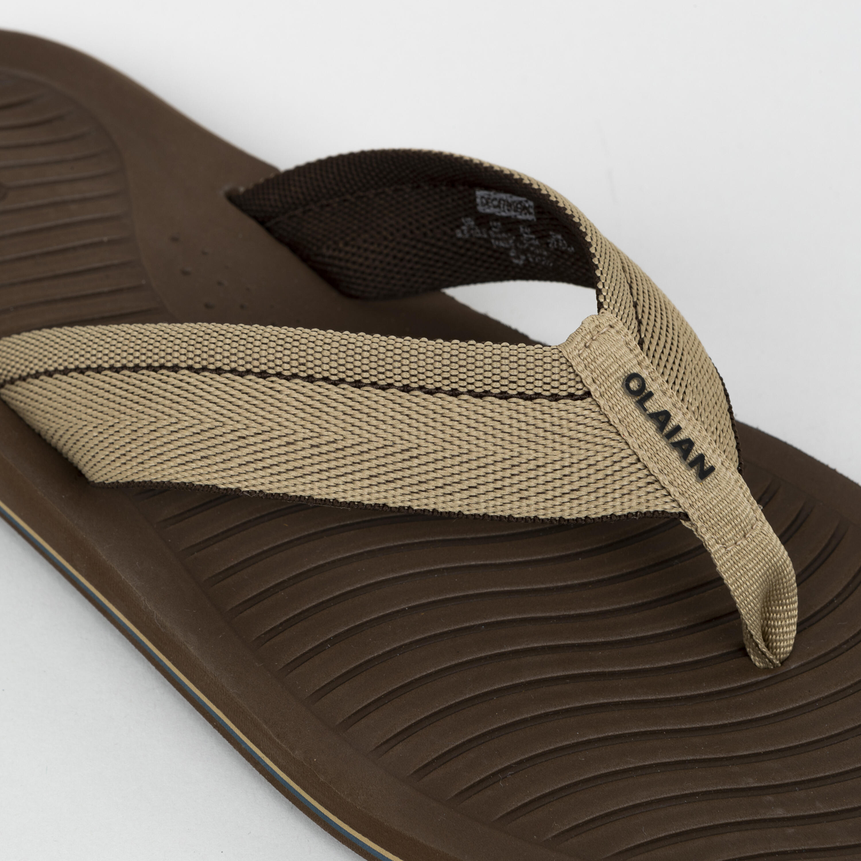 Men s Flip Flops 500 Khaki OLAIAN Decathlon