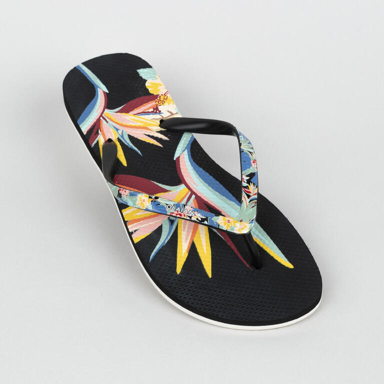 Women Slippers/Flip-Flops 100 Turquoise Black