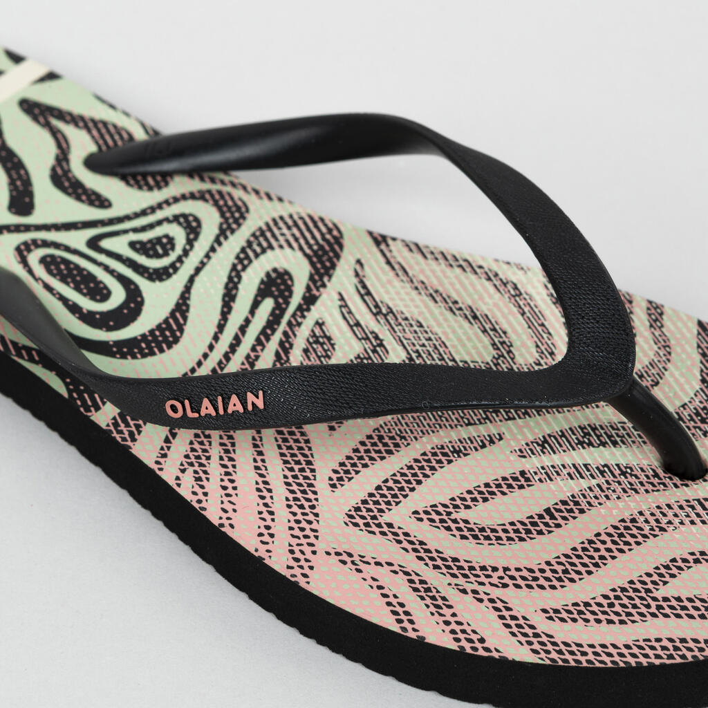 Women's flip-flops - 120 Lila black white