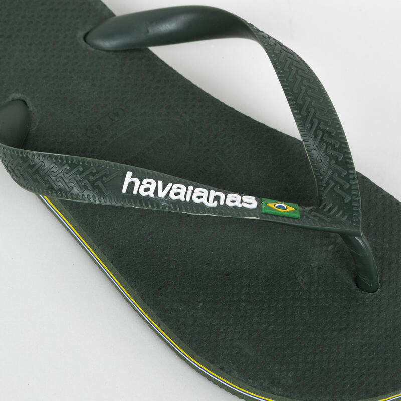 Chanclas Brasil Hombre Logotipo Verde Oliva