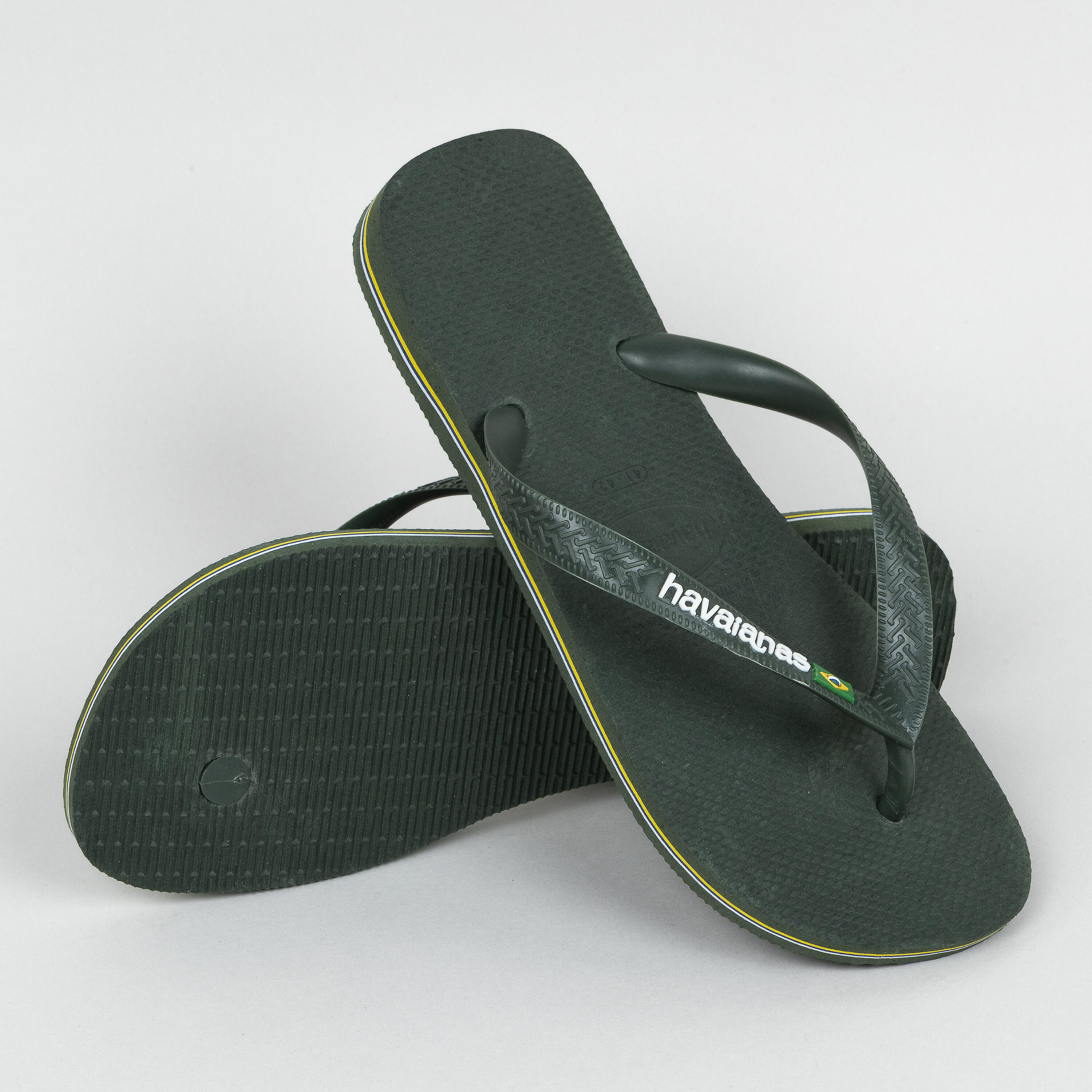 MEN'S FLIP-FLOPS BRASIL Logo Green Olive 4/5