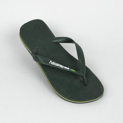 Teenslippers voor heren Brasil met logo olijfgroen