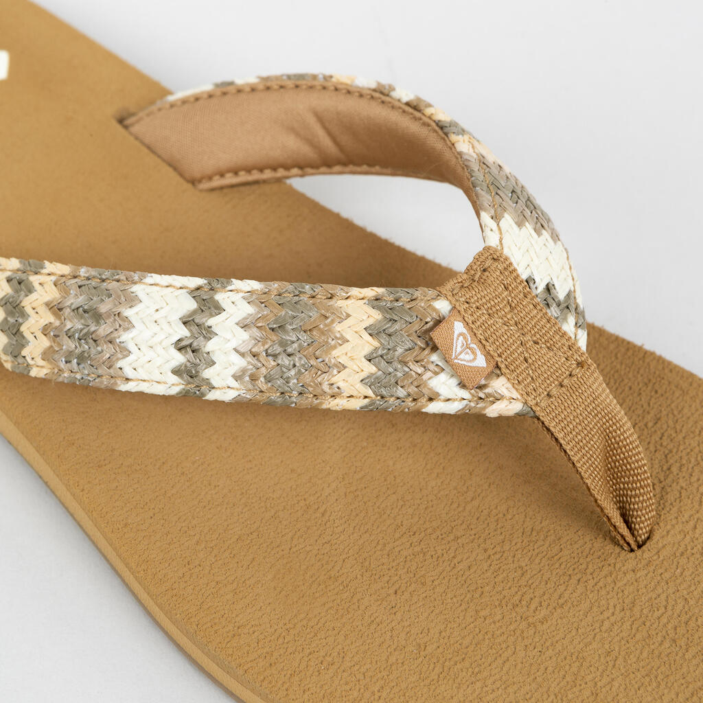 Zehensandalen Damen - Porto Raffia beige 