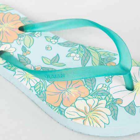 Grls' Flip-Flops - 120 Flower turquoise