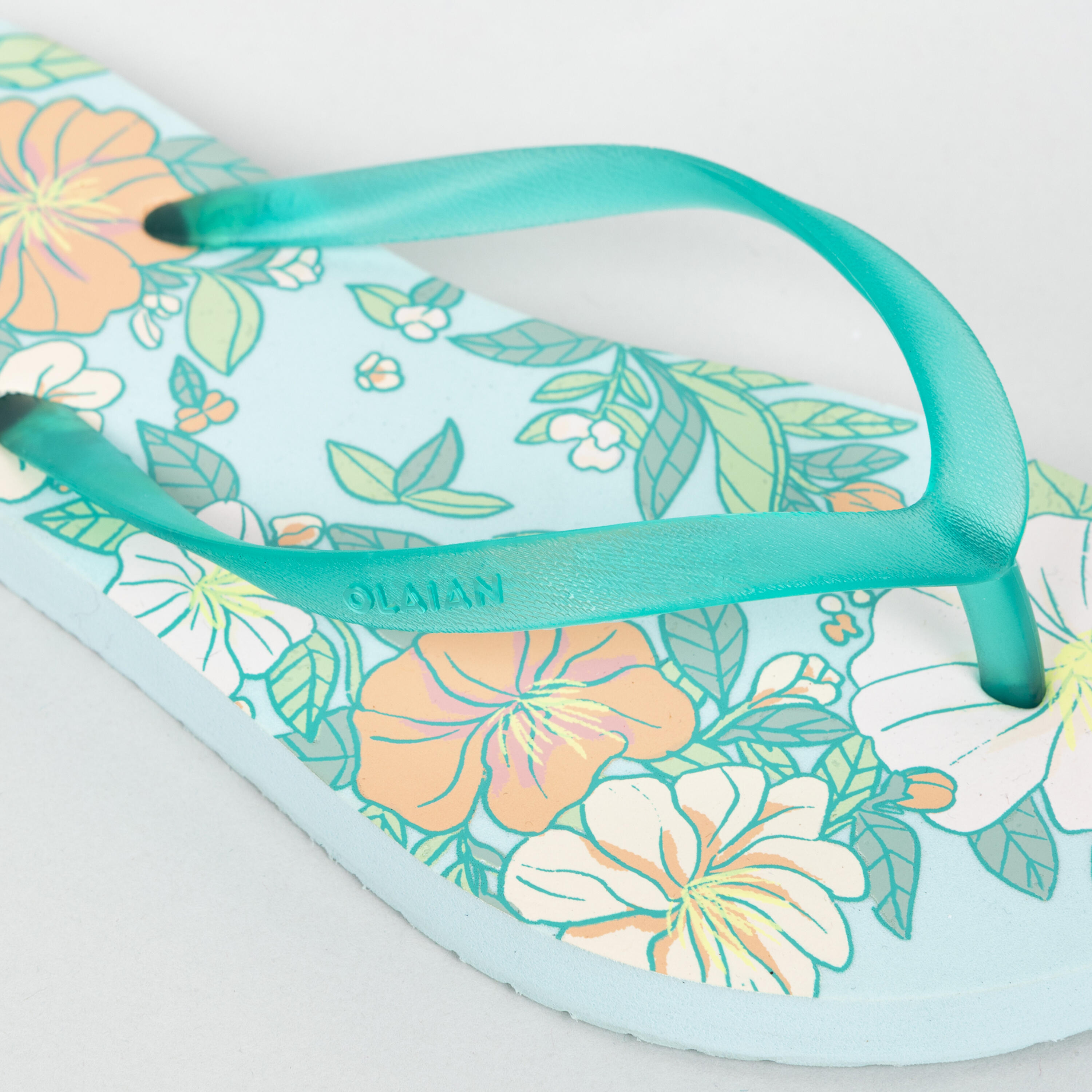 Grls' Flip-Flops - 120 Flower turquoise 5/5