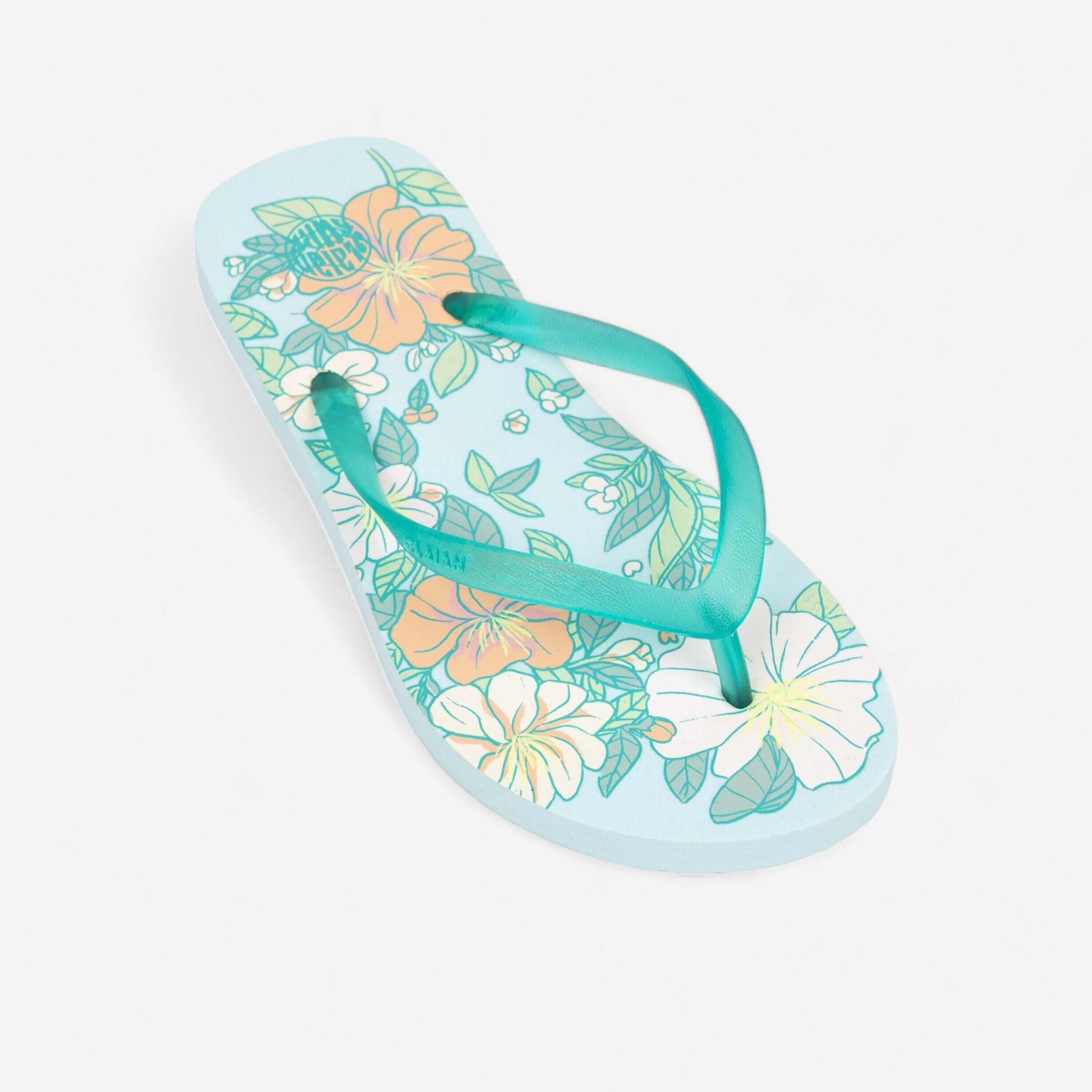 OLAIAN Grls' Flip-Flops - 120 Flower turquoise