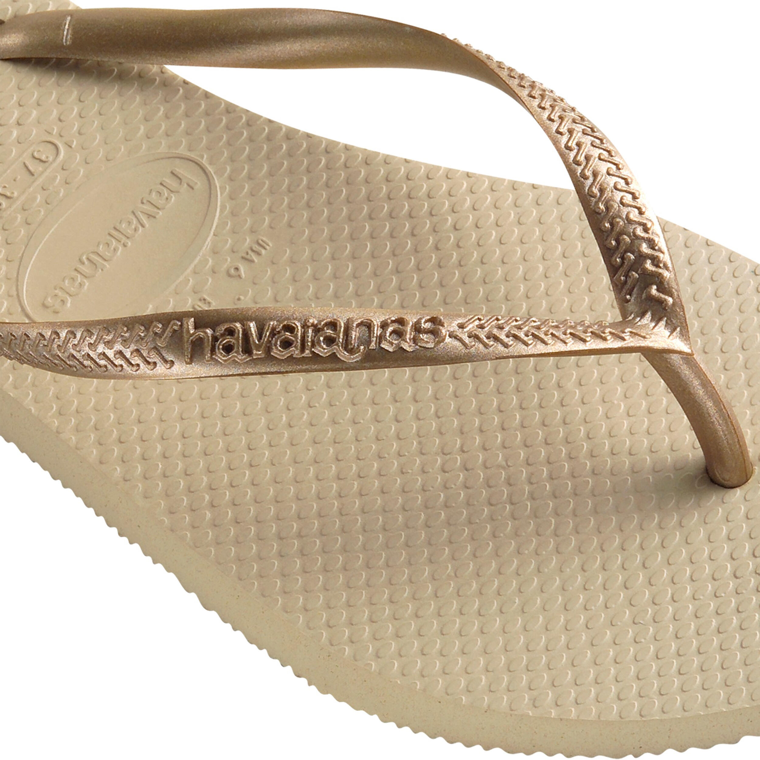 Chanclas playa Mujer Havaianas dedo beige dorado HAVAIANAS Decathlon