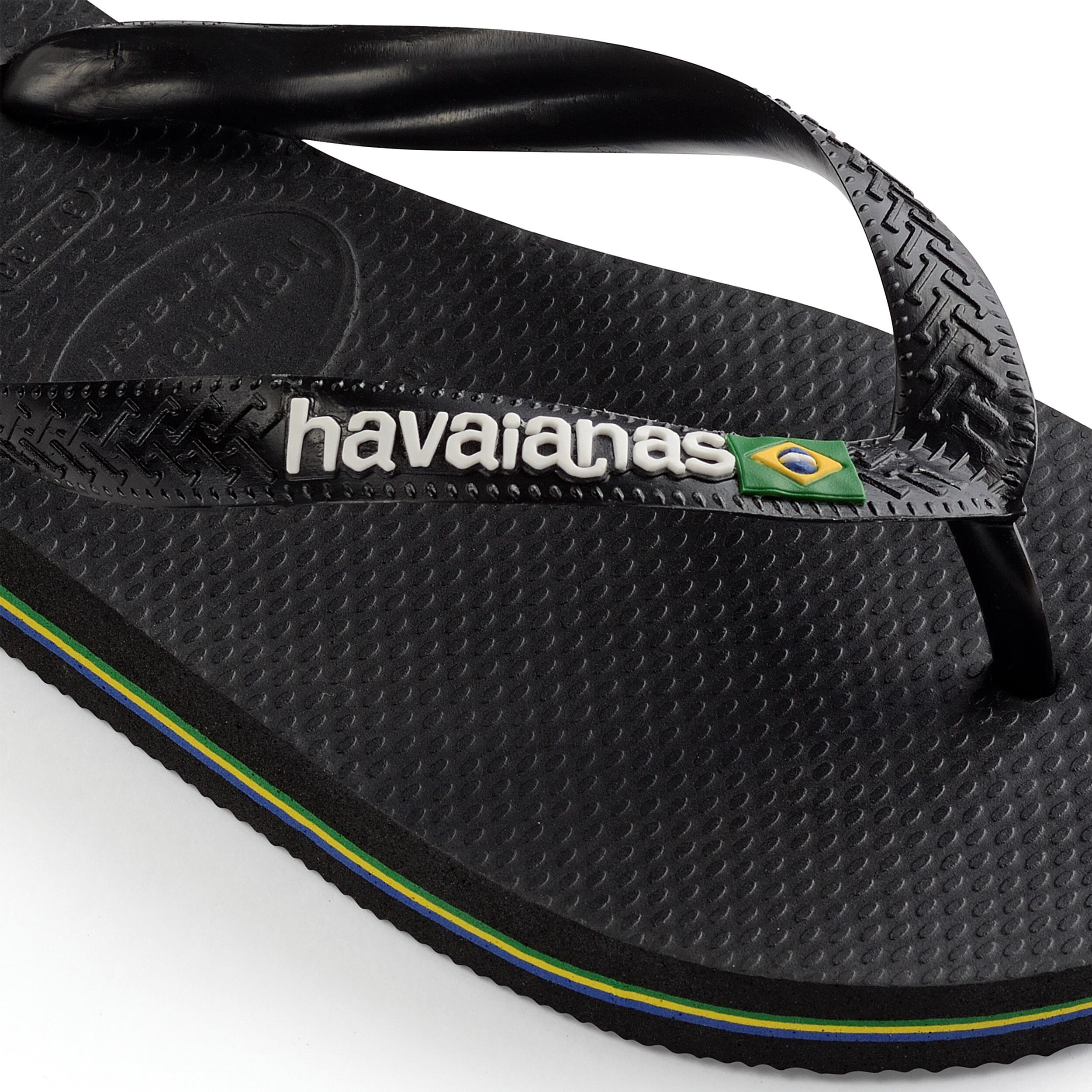 Herenslippers Havaianas met logo zwart 4/4