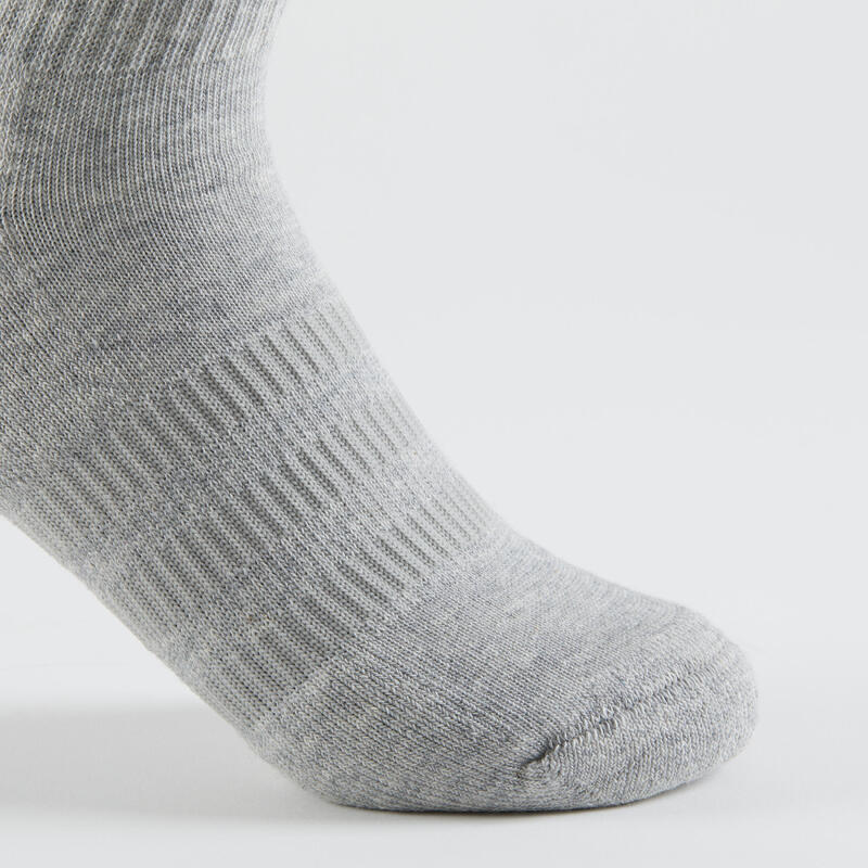 Vysoké sportovní ponožky Adidas 3 páry černé, bílé, šedé