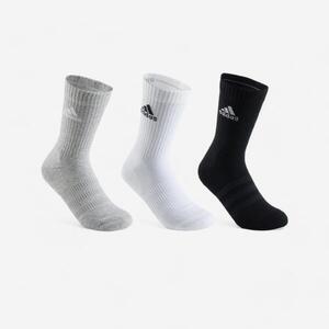 Calcetines largos de deporte lote de 3 pares adulto, adidas High gris blanco negro