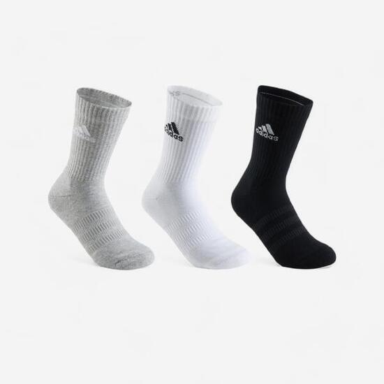 Calze lunghe adulto Adidas grigio-bianco-nero x3
