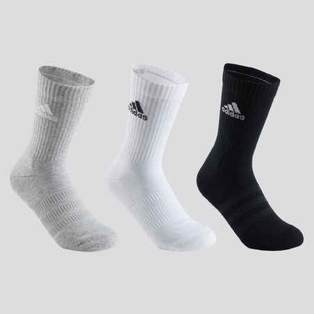Sive, bele in črne visoke nogavice (3 pari)