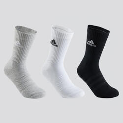 CALCETINES ALTOS DE DEPORTE ADIDAS STRIPES NEGRO BLANCO GRIS LOTE DE 3  PARES