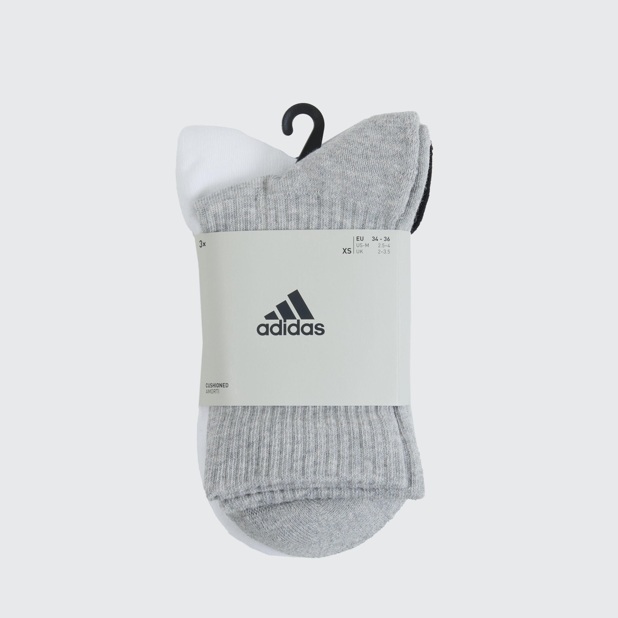 High Sports Socks Tri-Pack - Grey/White/Black 14/14