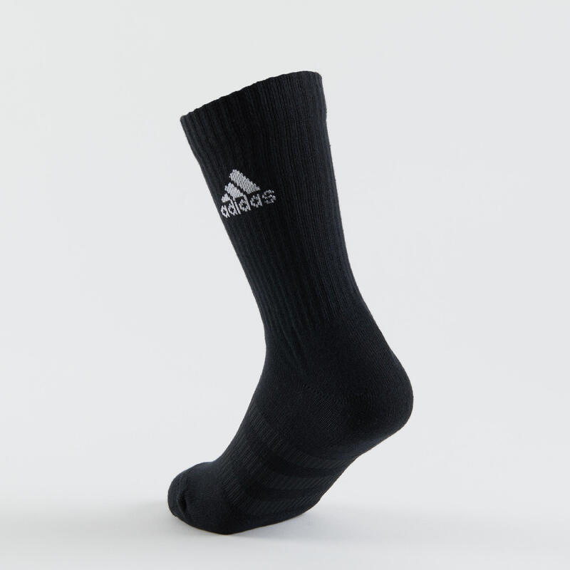 CALCETINES LARGOS DE DEPORTE ADIDAS GRIS BLANCO NEGRO LOTE DE 3