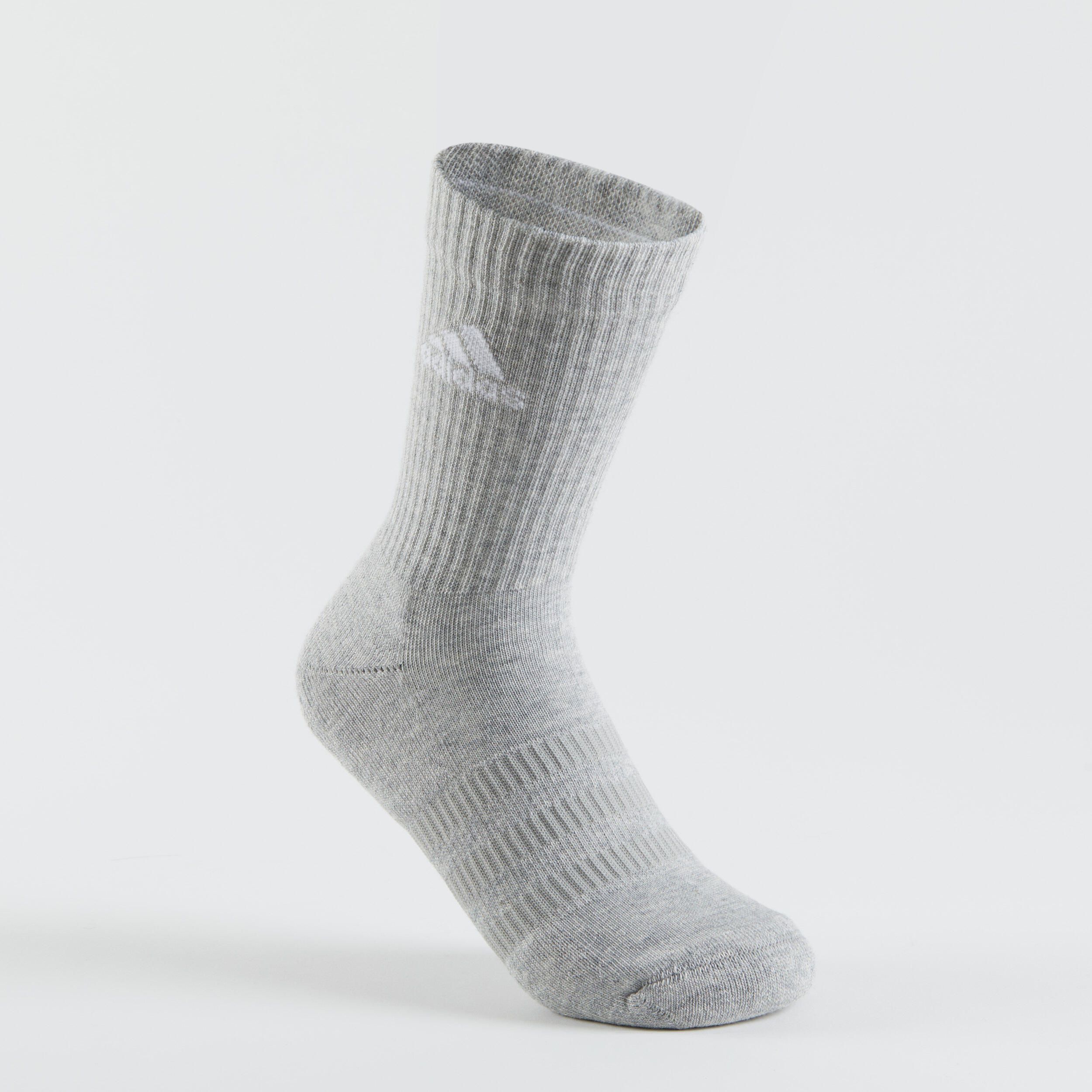 CALCETINES LARGOS DE DEPORTE ADIDAS GRIS BLANCO NEGRO LOTE DE 3 2/14
