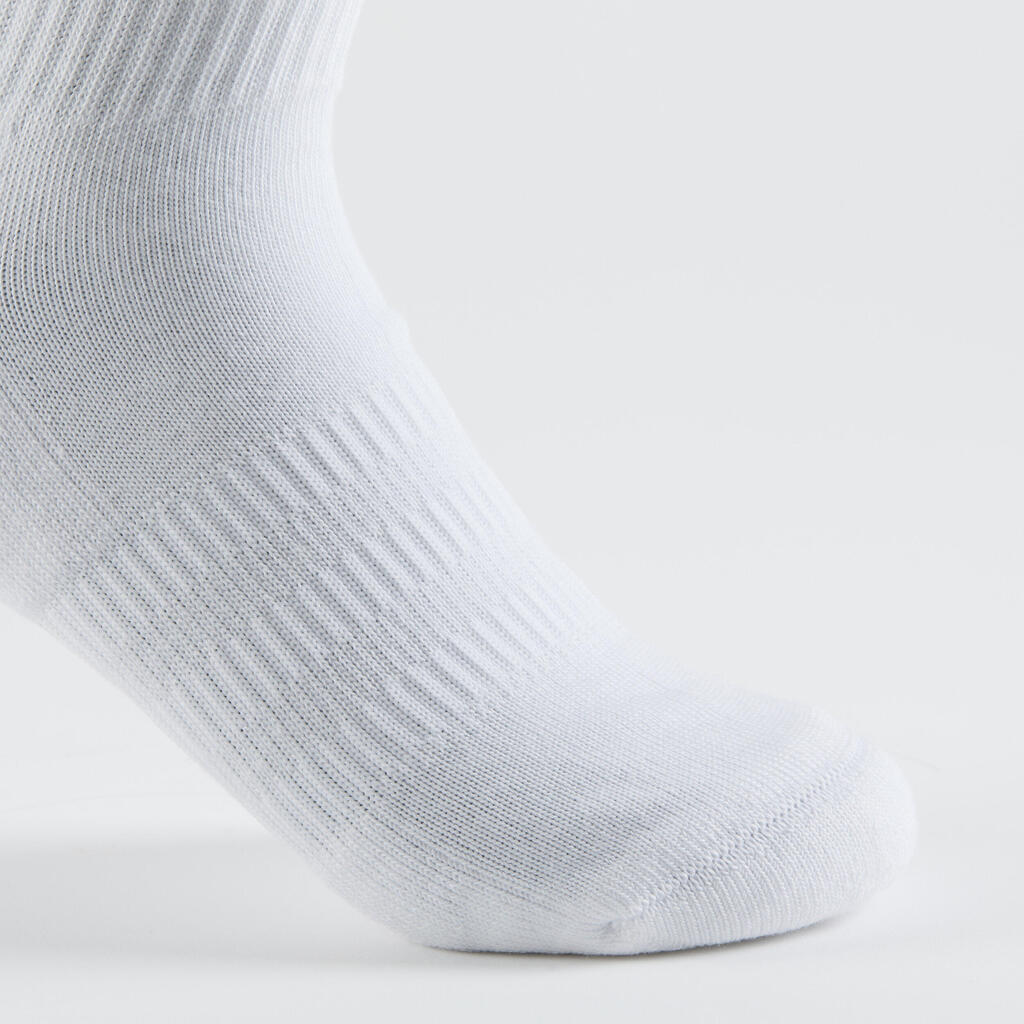 ДЪЛГИ СПОРТНИ ЧОРАПИ ADIDAS, 3 ЧИФТА, СИВО/БЯЛО/ЧЕРНО