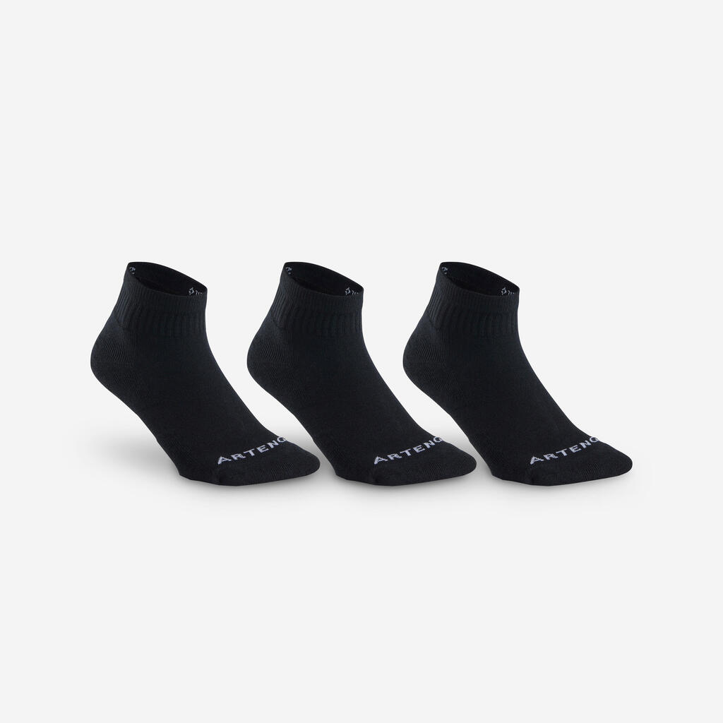 Mid Tennis Socks RS 100 Tri-Pack - Black