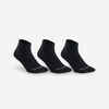 Čarape za sportove s reketom 100 srednje visoke za odrasle 3 para crne