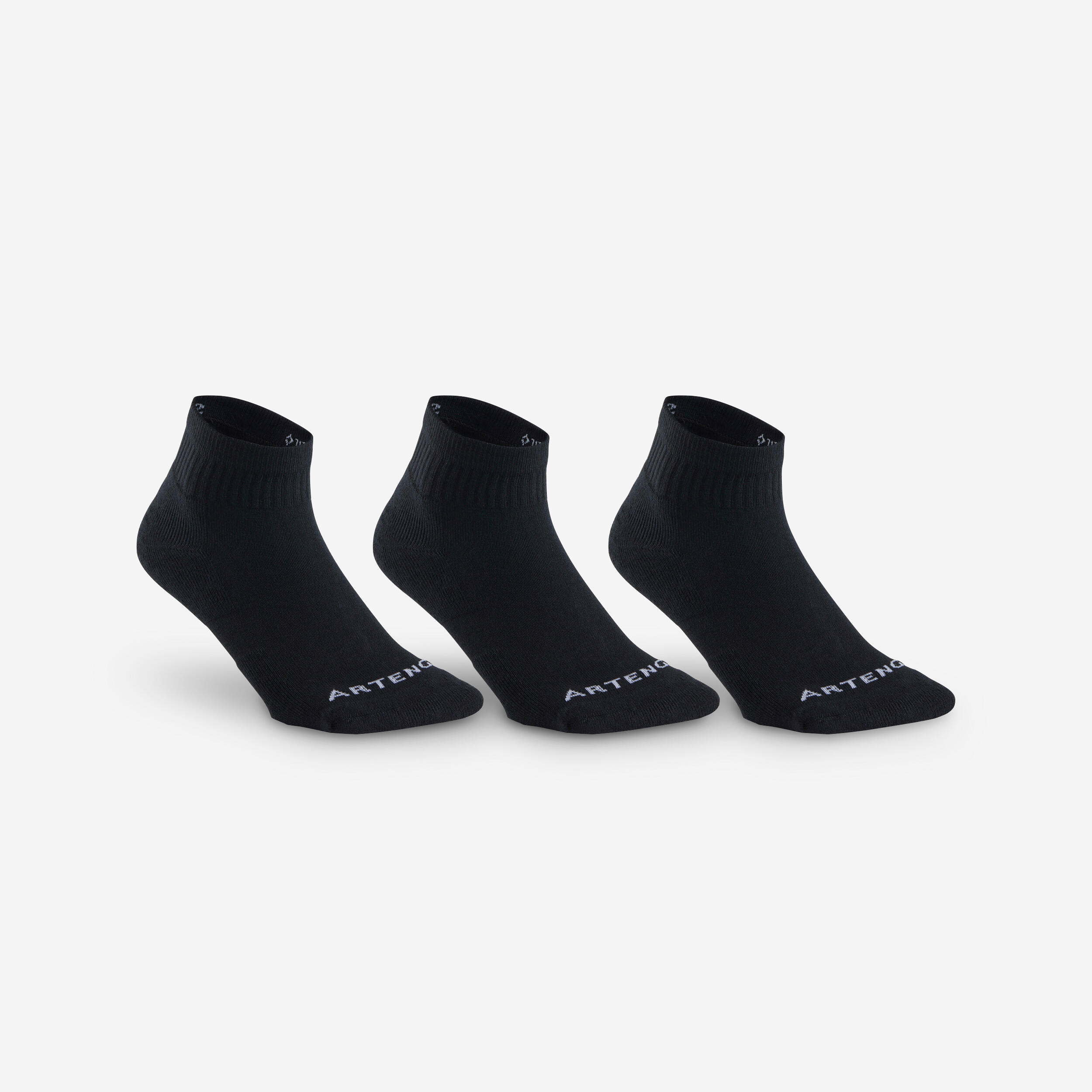 RS 100 BLACK HALF-HIGH TENNIS SOCKS SET OF 3