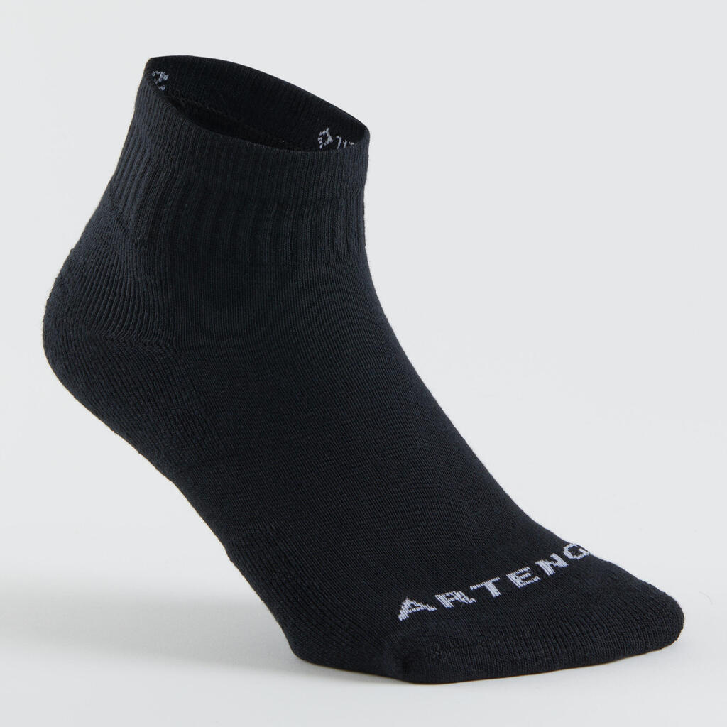 Mid Tennis Socks RS 100 Tri-Pack - Black