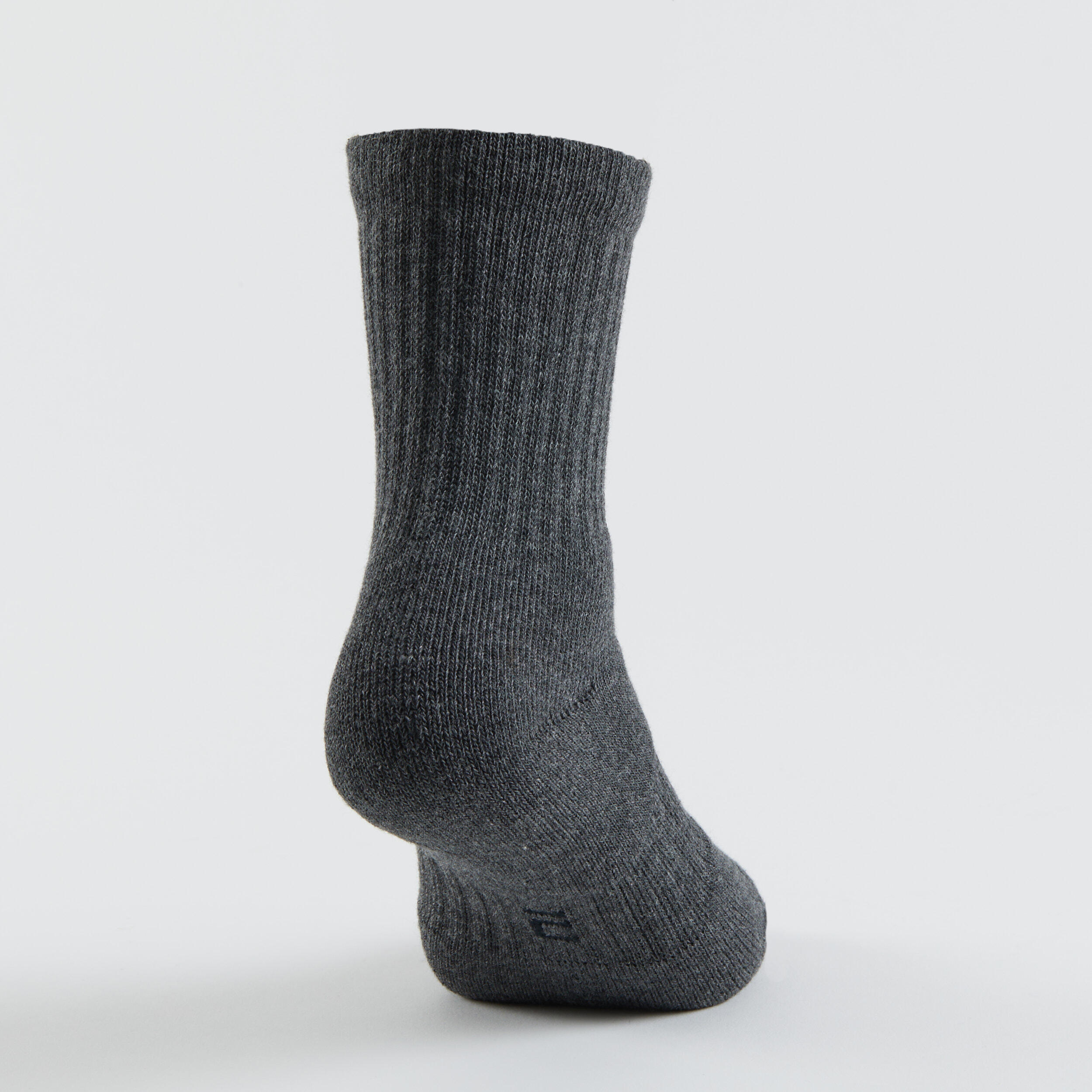 Kids' High Sports Socks RS 500 Tri-Pack - Black/Grey 7/10