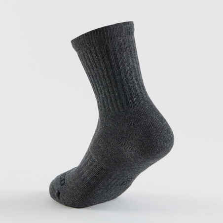 Vaikiškos ilgos sportinės kojinės „RS 500“, 3 poros, juodos, pilkos