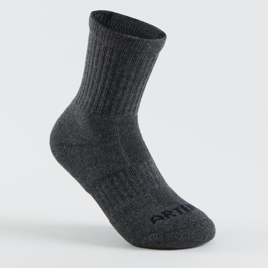 Kids' High Sports Socks RS 500 Tri-Pack - White/Blue