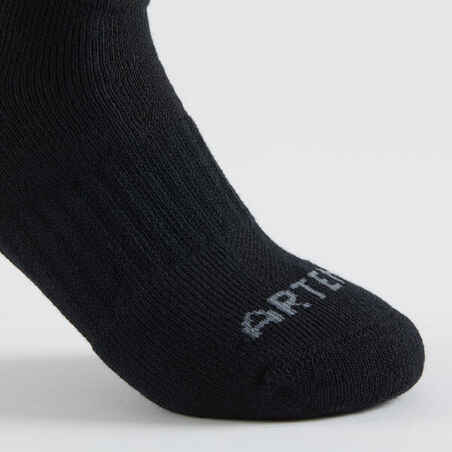 Kids' High Sports Socks RS 500 Tri-Pack - Black/Grey