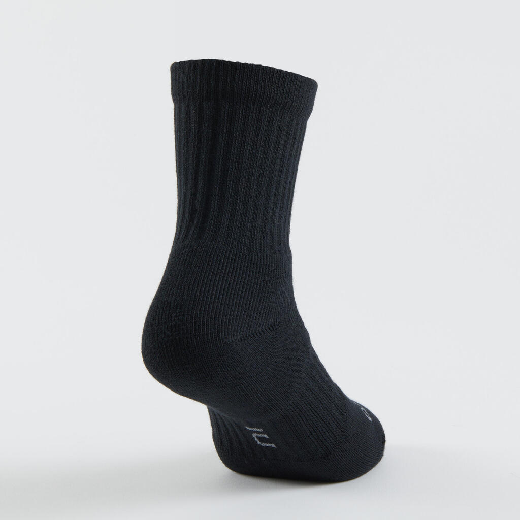 Kids' High Sports Socks RS 500 Tri-Pack - White/Blue