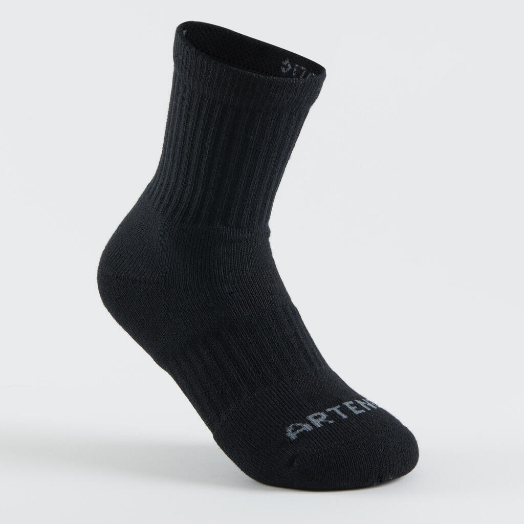 Kids' High Sports Socks RS 500 Tri-Pack - White/Blue