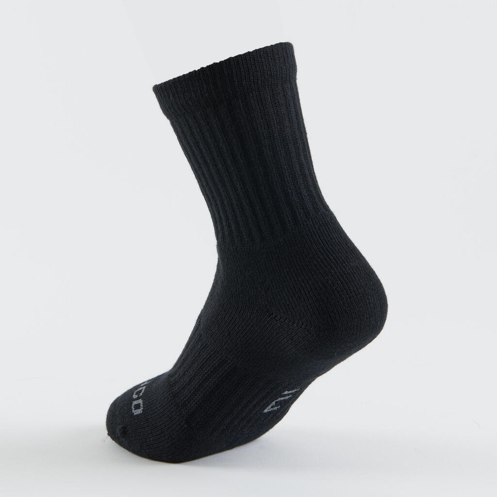 Kids' High Sports Socks RS 500 Tri-Pack - White/Blue