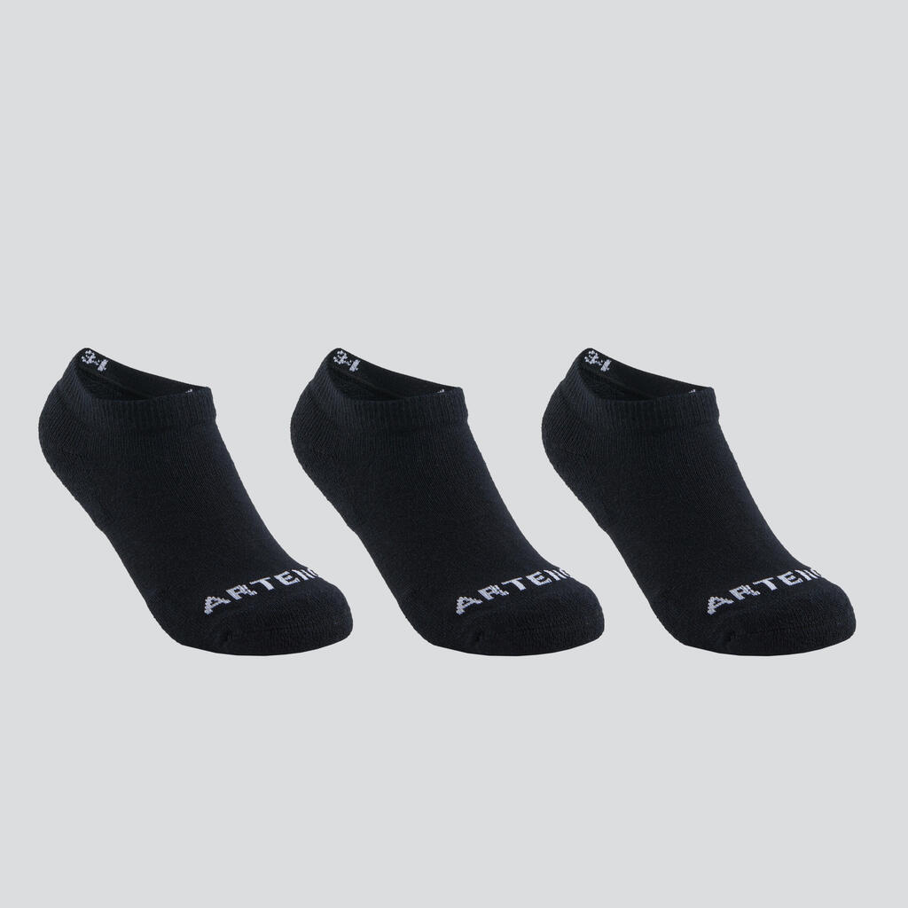 Detské nízke ponožky RS 100 na raketové športy 3 páry biele