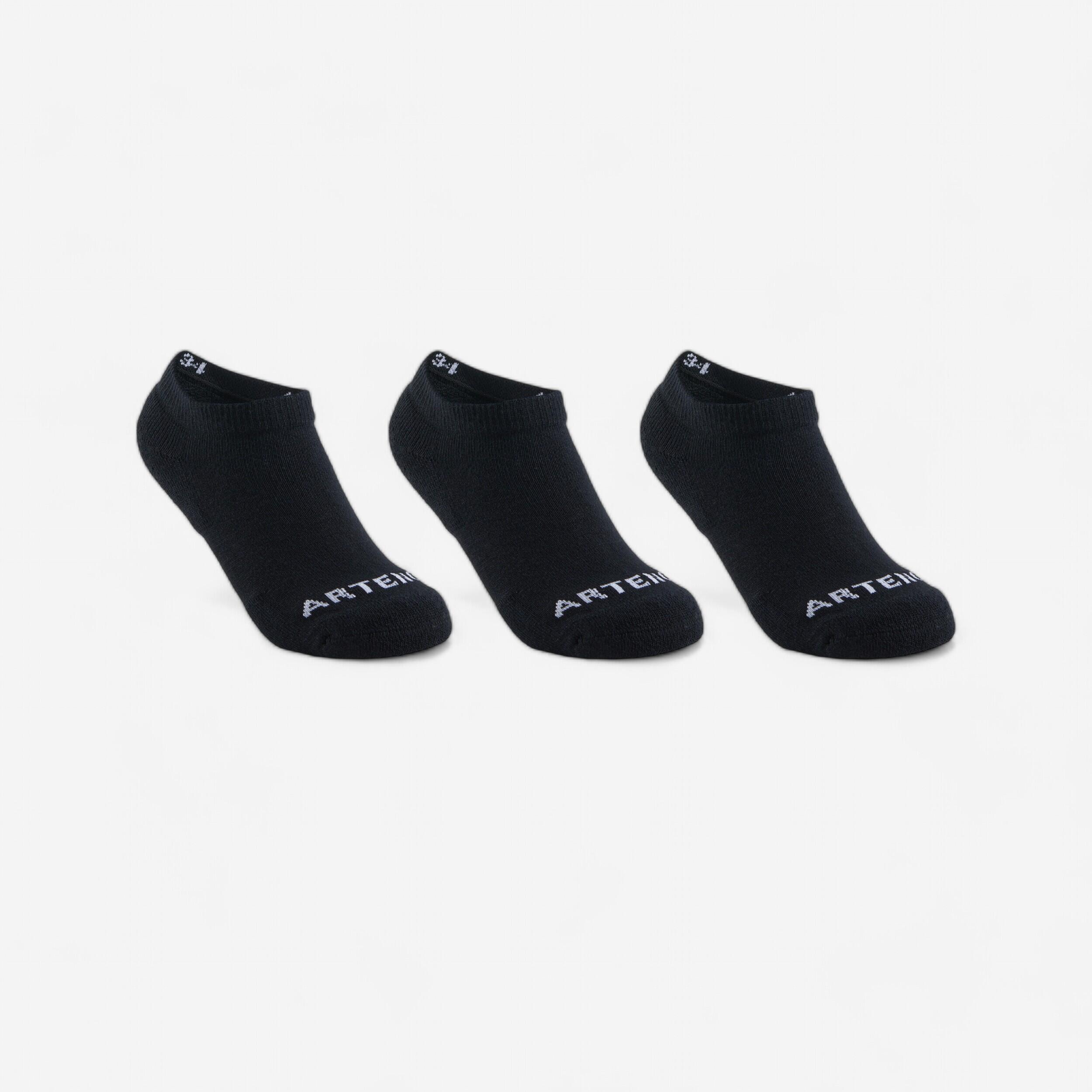 Artengo - Chaussettes Sports De Raquettes Basses Enfant Artengo Rs 100 Noir Lot De 3 - Chaussettes - Tennis - Noir - 27/30 - Decathlon