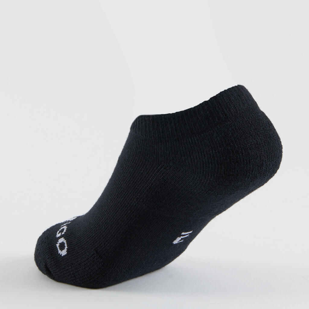 Čarape za sportove s reketom RS 100 niske dječje crne 3 para 