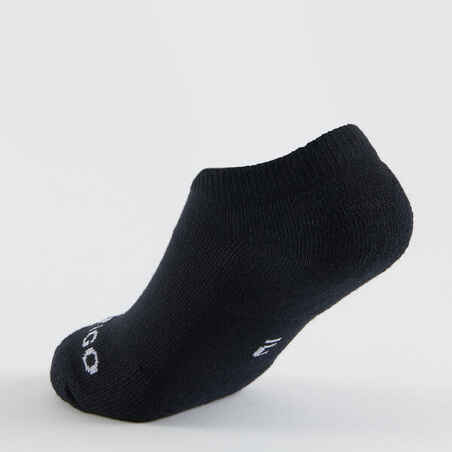 Χαμηλές παιδικές κάλτσες για αθλήματα ρακέτας RS 100, 3 ζεύγη - Μαύρο
