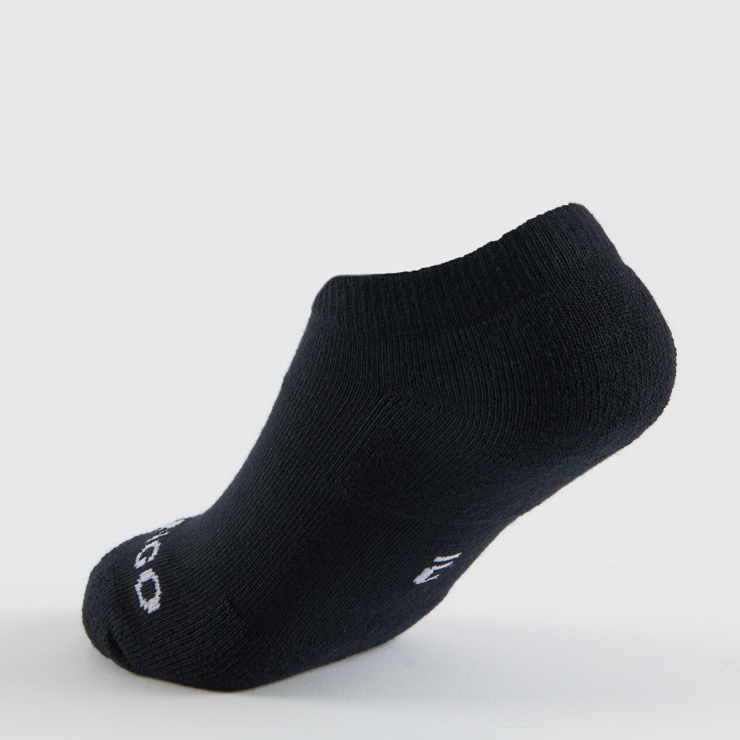 Kids' Low-Cut Racket Sports Socks RS 100 Tri-Pack - Black 3/6