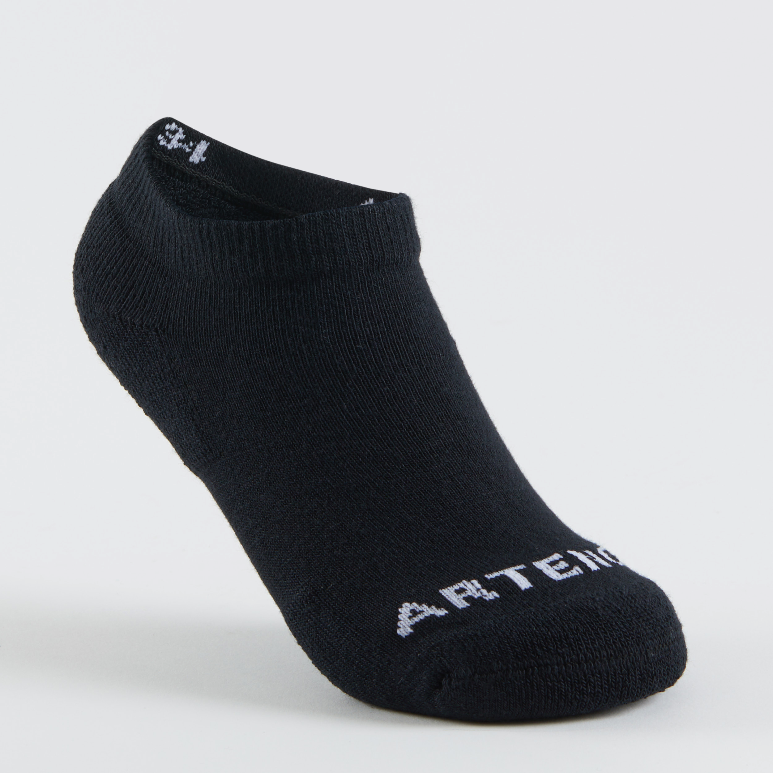 CHAUSSETTES SPORTS DE RAQUETTES BASSES ENFANT ARTENGO  RS 100 NOIR LOT DE 3