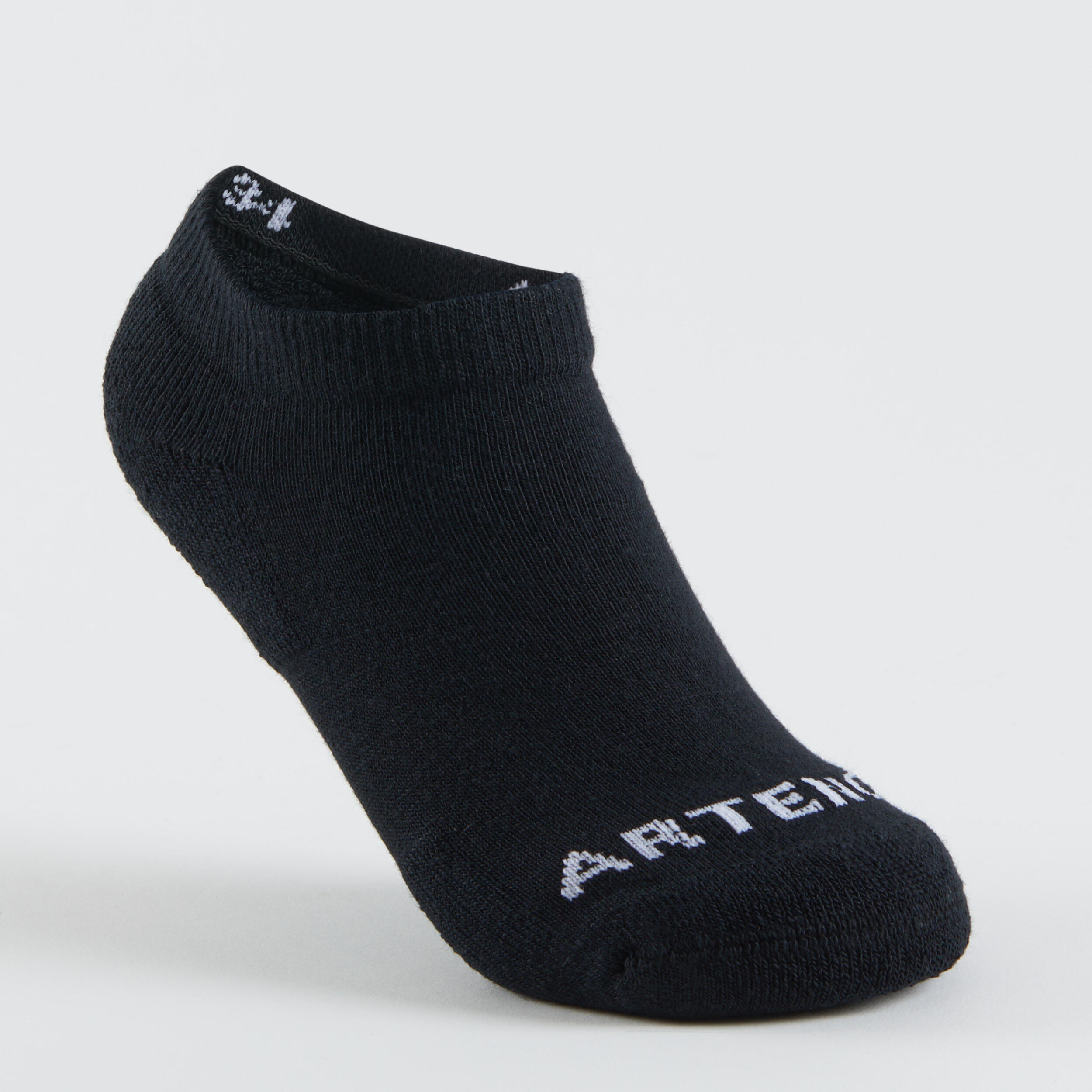 Kids' Low-Cut Racket Sports Socks RS 100 Tri-Pack - Black 2/6