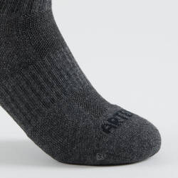 Kids' Mid Sports Socks RS 500 Tri-Pack - Black/Grey