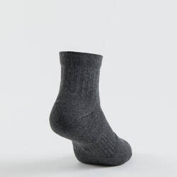 Kids' Mid Sports Socks RS 500 Tri-Pack - Black/Grey