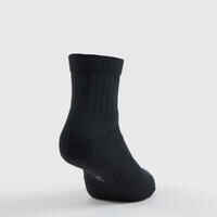 Kids' Mid Sports Socks RS 500 Tri-Pack - Black/Grey