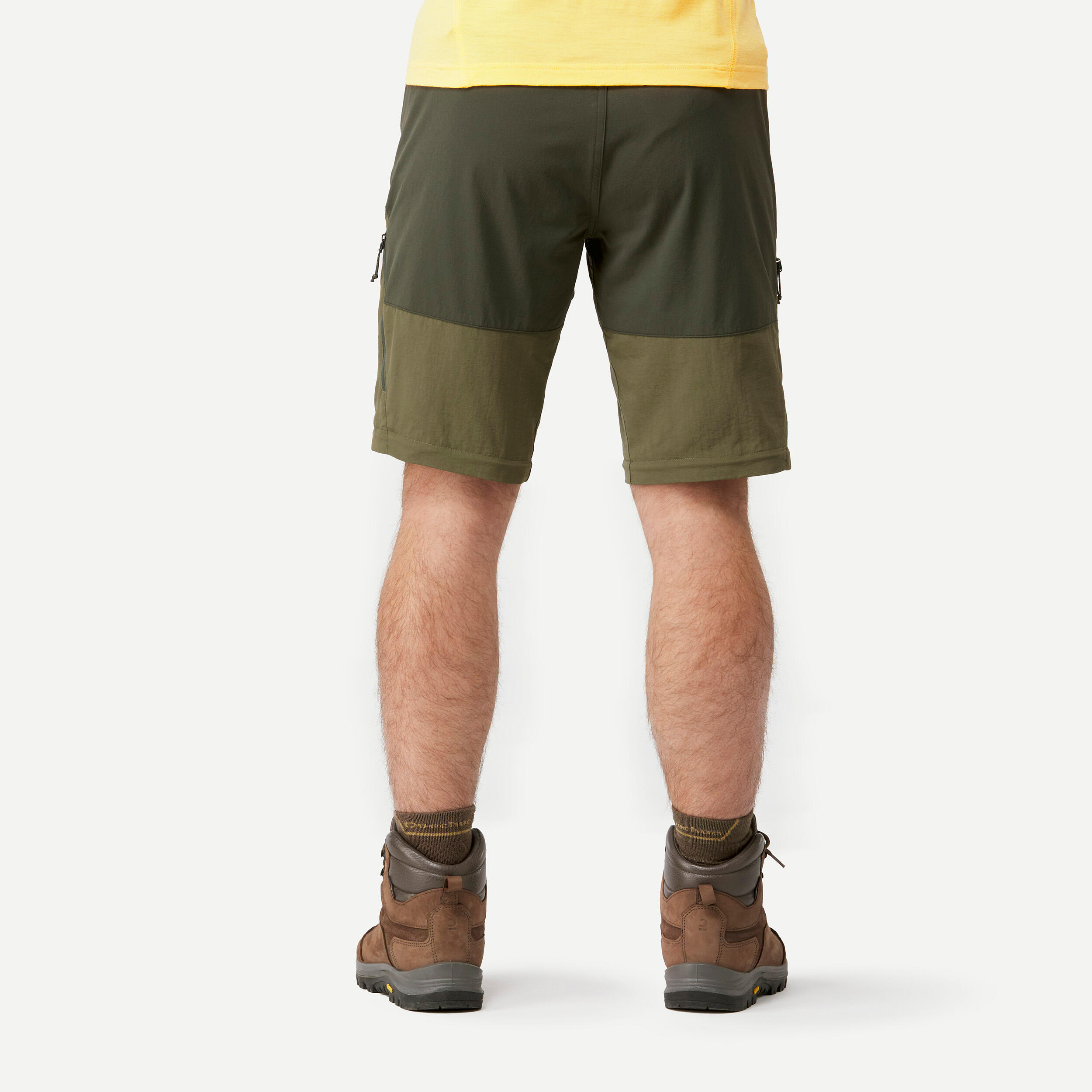 Men Trekking Cargo Shorts MT500 Brown