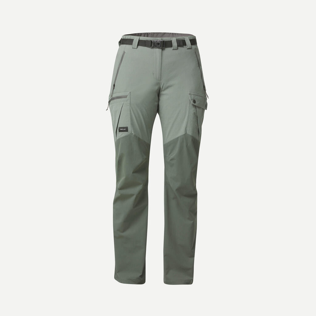 PANTALONE ZA PLANINSKI TREKING MT500 ŽENSKE IZDRŽLJIVE - KAKI